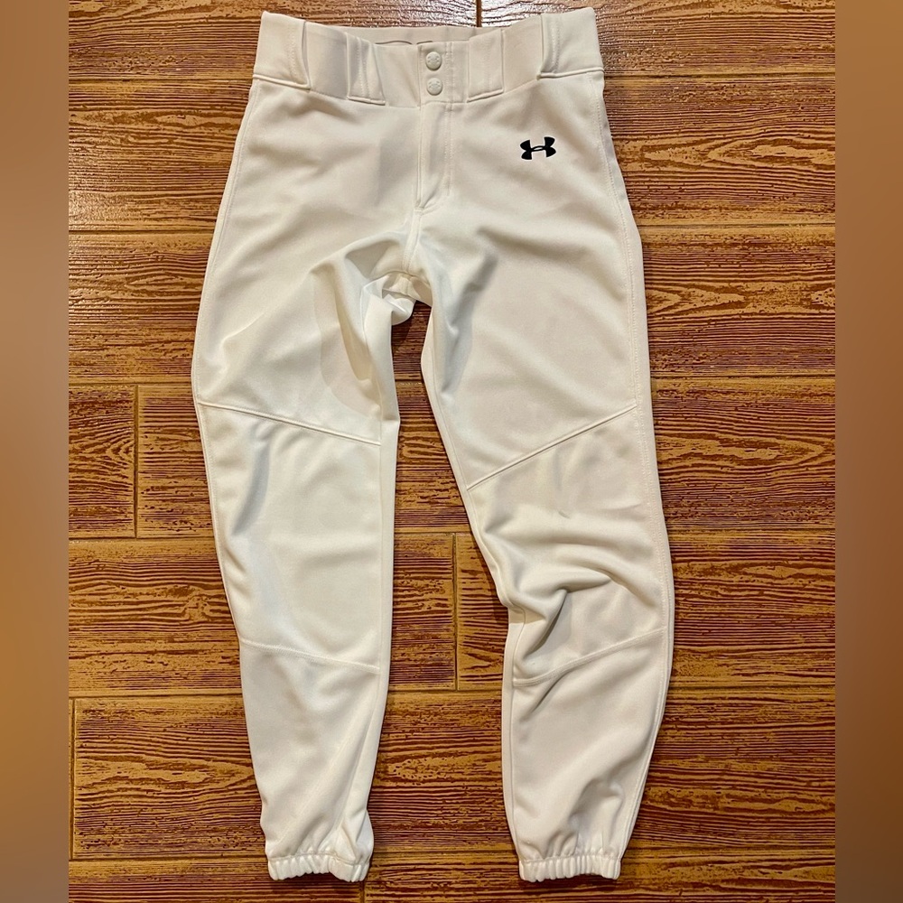 Under Armour Baseball Pant White YXL, closed bottom
